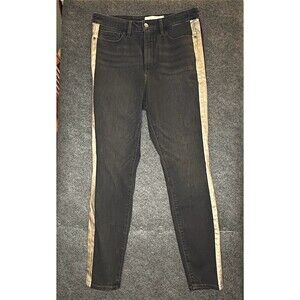 Athleta Jeans Womens Size 12 Black Charcoal Wash High Rise Skinny Stretch